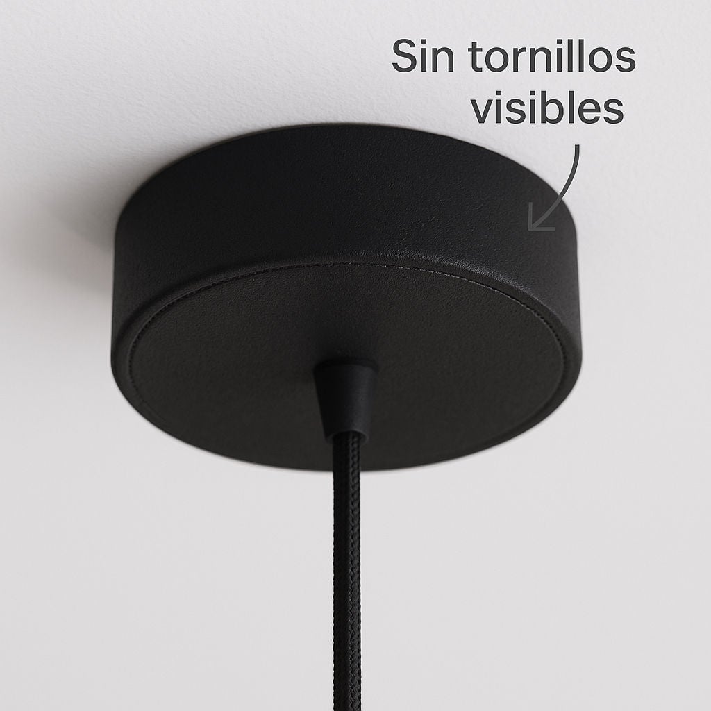 Lámpara de techo modelo DAILA BNN Beige /cable negro /floron negro - 4