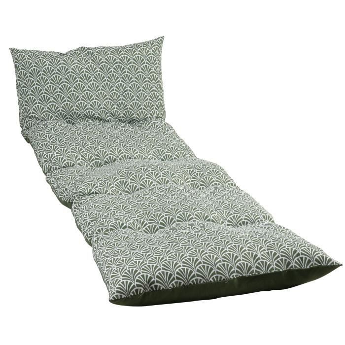 Coussin de bain de soleil Jardin Privé Flocons Norvège avocat 180x56x10 cm déperlant - 2