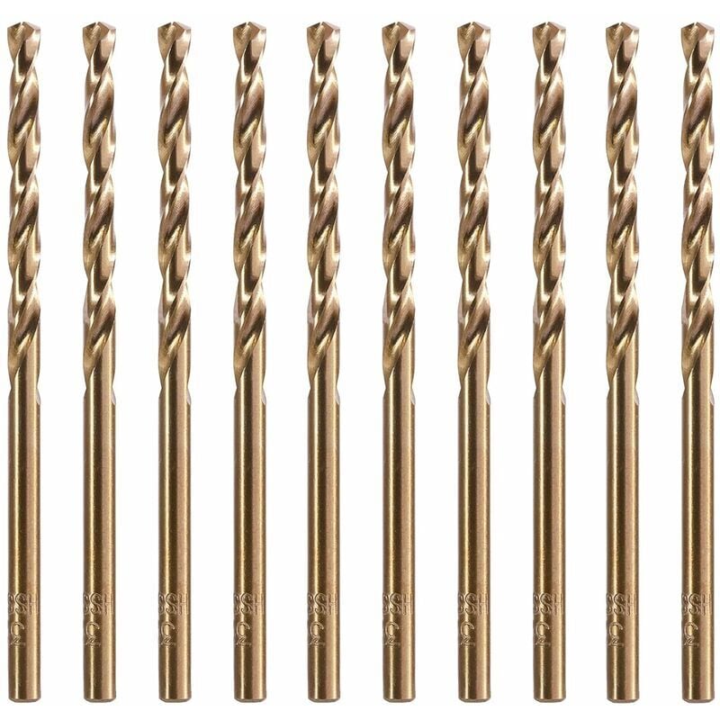 Zestaw 10 wierteł krętych kobaltowych HSS M35 o średnicy 3,2 mm