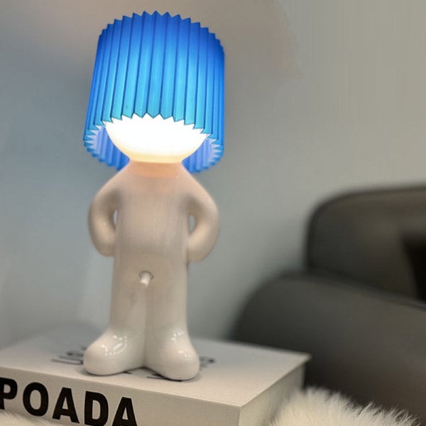 Lámpara de escritorio blue boy, lámpara usb creativa, luz de noche junto a la cama, lámpara de escritorio led, luz cálida, adornos de juguete
