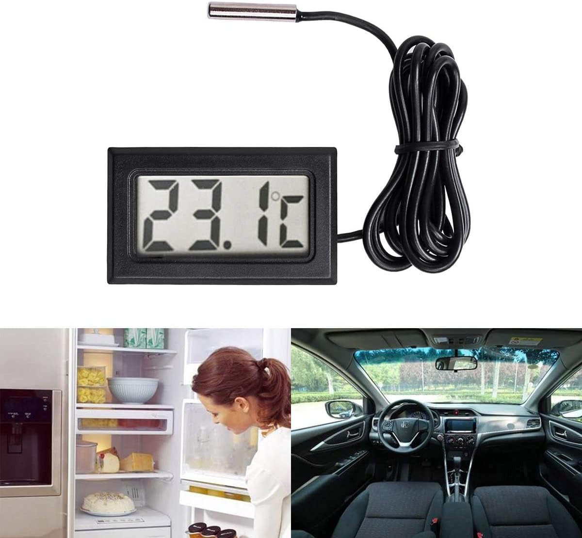 szt. Nowy cyfrowy termometr LCD z sondą czujnika temperatury Zakres od -50 stopni Celsjusza do +110 stopni Celsjusza - 2