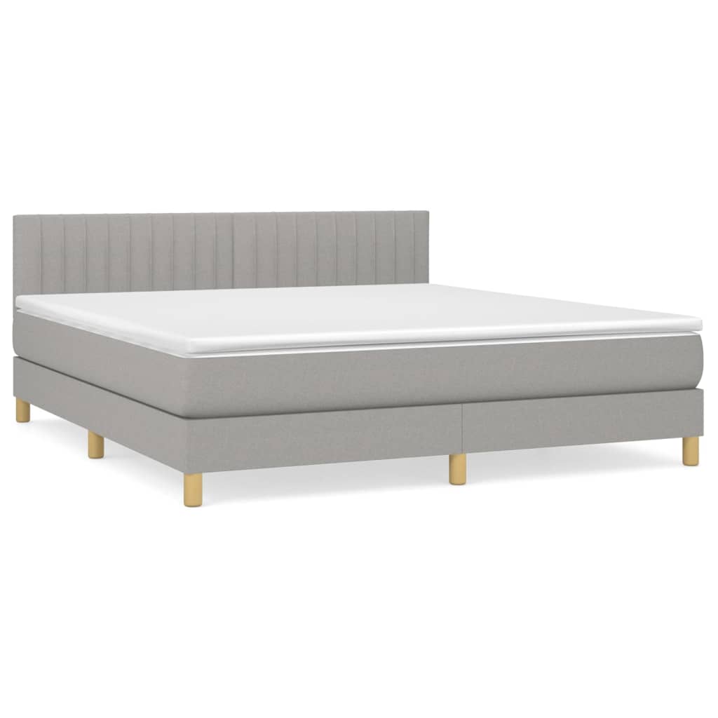 VidaXL Lit Sommier Tapissier Gris Clair 120x200 Cm Tissu Velours Côtelé - Cadre Moderne