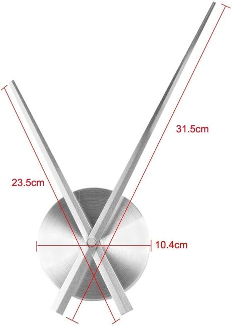 Colore argento Grande orologio da parete Lancette 3D