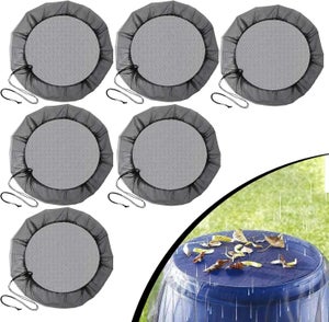 Housse Filet Pour Tonneau à Eau De Pluie 97 Cm - Protection Contre Feuilles Et Moustiques, Polyester Avec Cordon