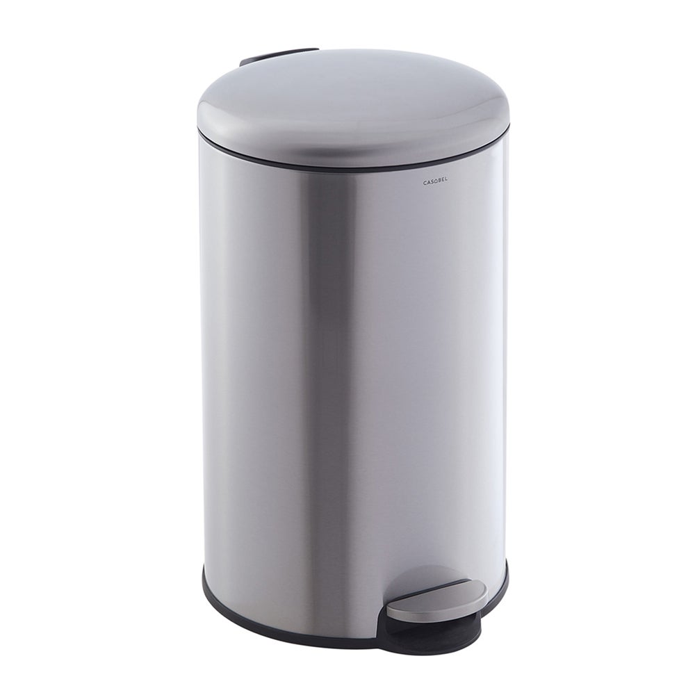 Casabel cubo de basura 50l, acero inoxidable, con pedal y tapa, cromo