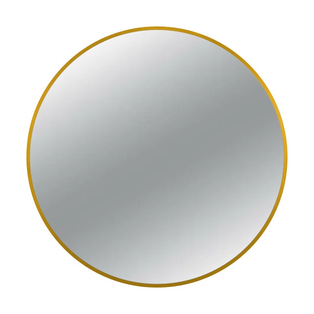BALNEO - Lustro łazienkowe okrągłe Złote CORINA GOLD 60 cm - Lustro ścienne aluminiowa rama