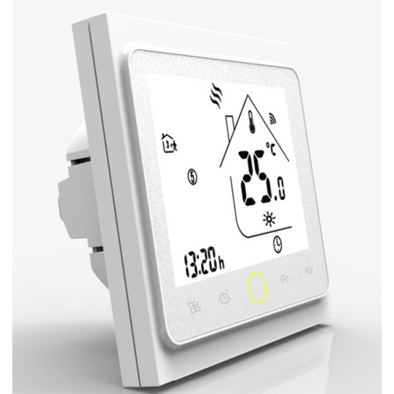 Inteligentny termostat Wi-Fi, biały, regulator gazu do kotła, programowalny i zdalnie sterowany, kompatybilny z Alexa/Google Home