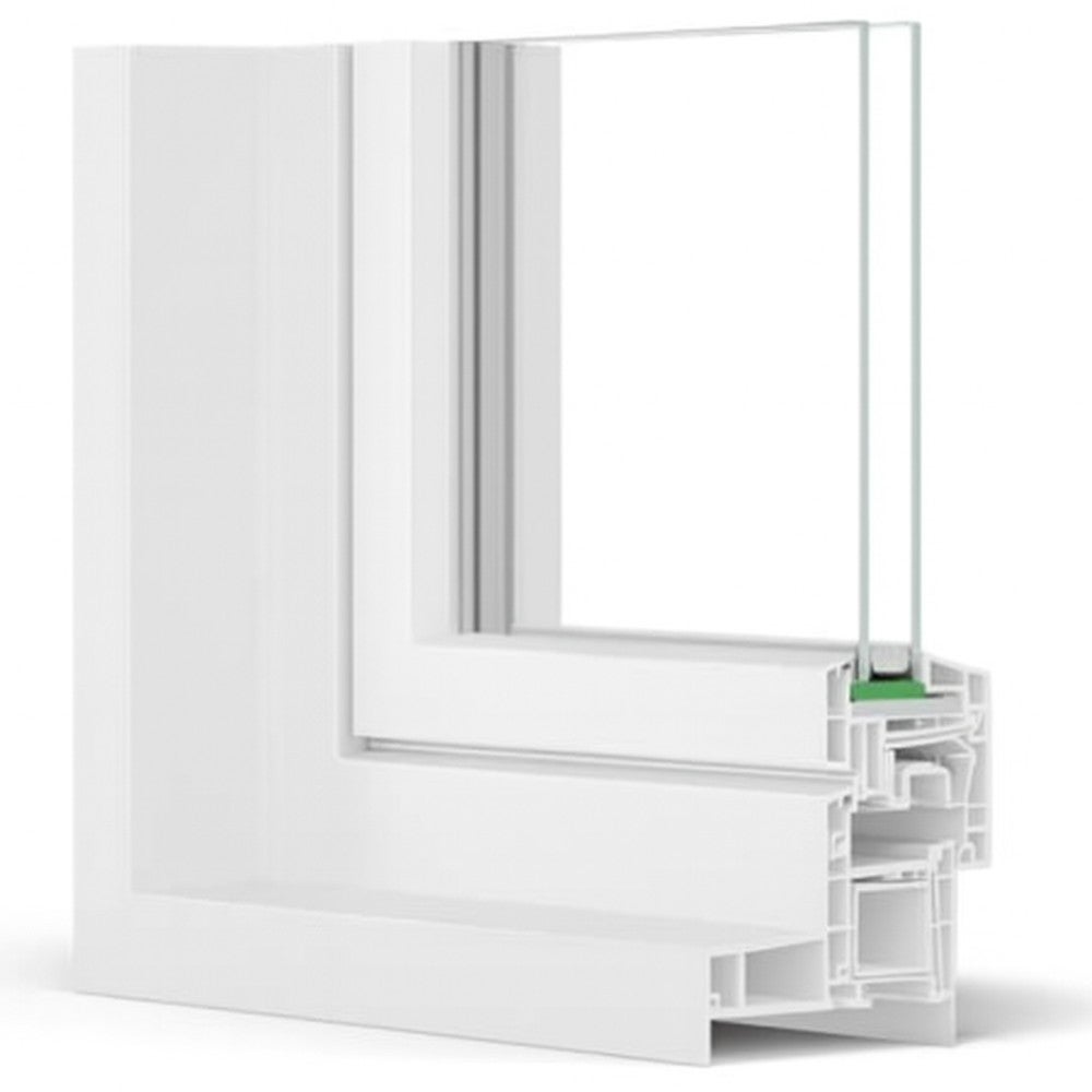 Fenêtre PVC 2 vantaux oscillo-battant avec volet roulant manivelle H 155 x L 120 cm pour pose en neuf - 4