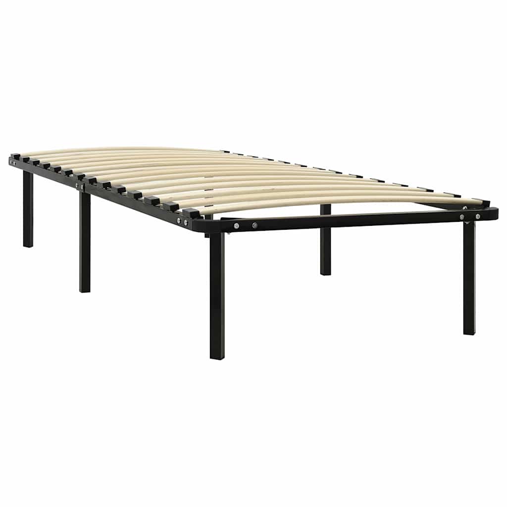 Łóżko Metalowe Czarne Rama Łóżka Ze Stelażem Do Sypialni Pokoju 90 x 200 cm