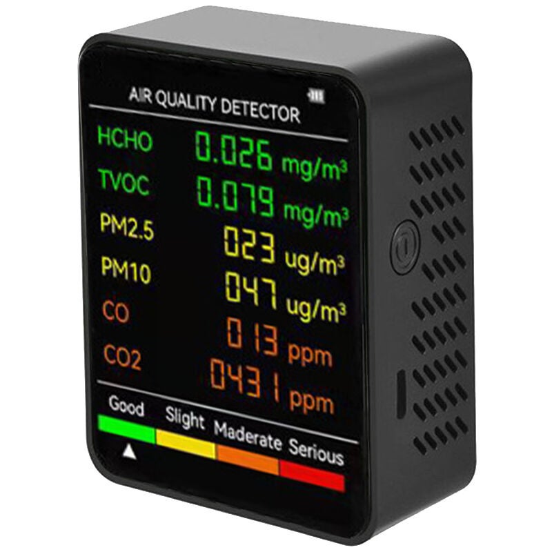 Détecteur De Qualité De L'air WiFi 12 En 1, Dioxyde De Carbone Avec Affichage De Lheuredate Aqi Pm25 Pm10 Hcho Tvoc Co Co2 Testeur De Temperature Et Dhumidite Pour Bureau Ecole 85469754