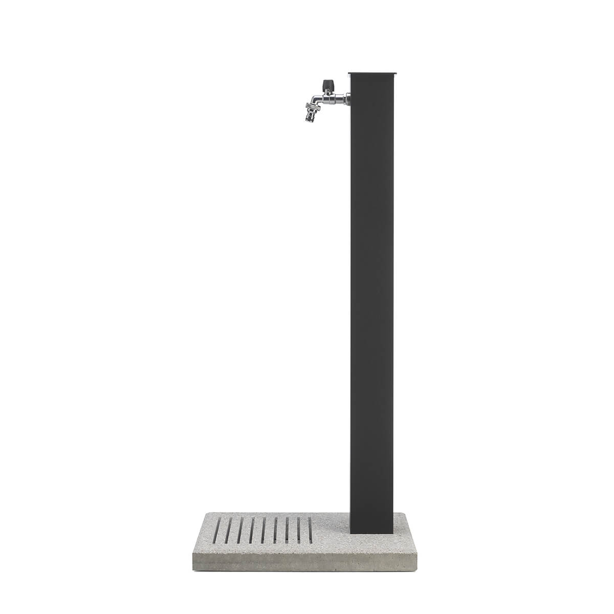 Belfer Fontaine de jardin en colonne en acier/aluminium - socle en ciment, Anthracite, élégante pour jardin - 100% Made in Italy - 2