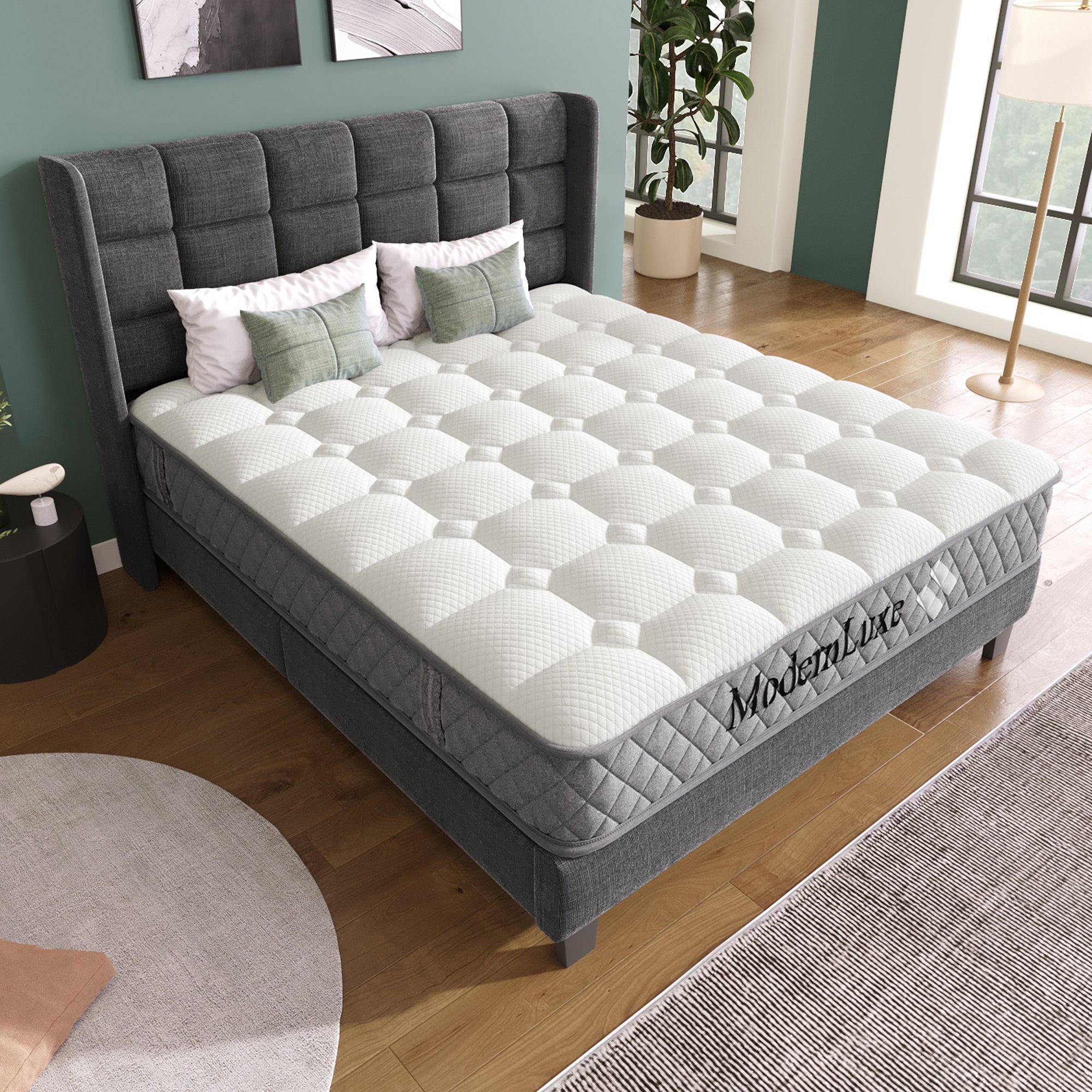 Materac kieszeniowy 7-strefowy 120 x 200 cm - Materac ortopedyczny z zimnej pianki o grubości 20 cm - Twardość H3 (średnio twardy) - 4 uchwyty - 8