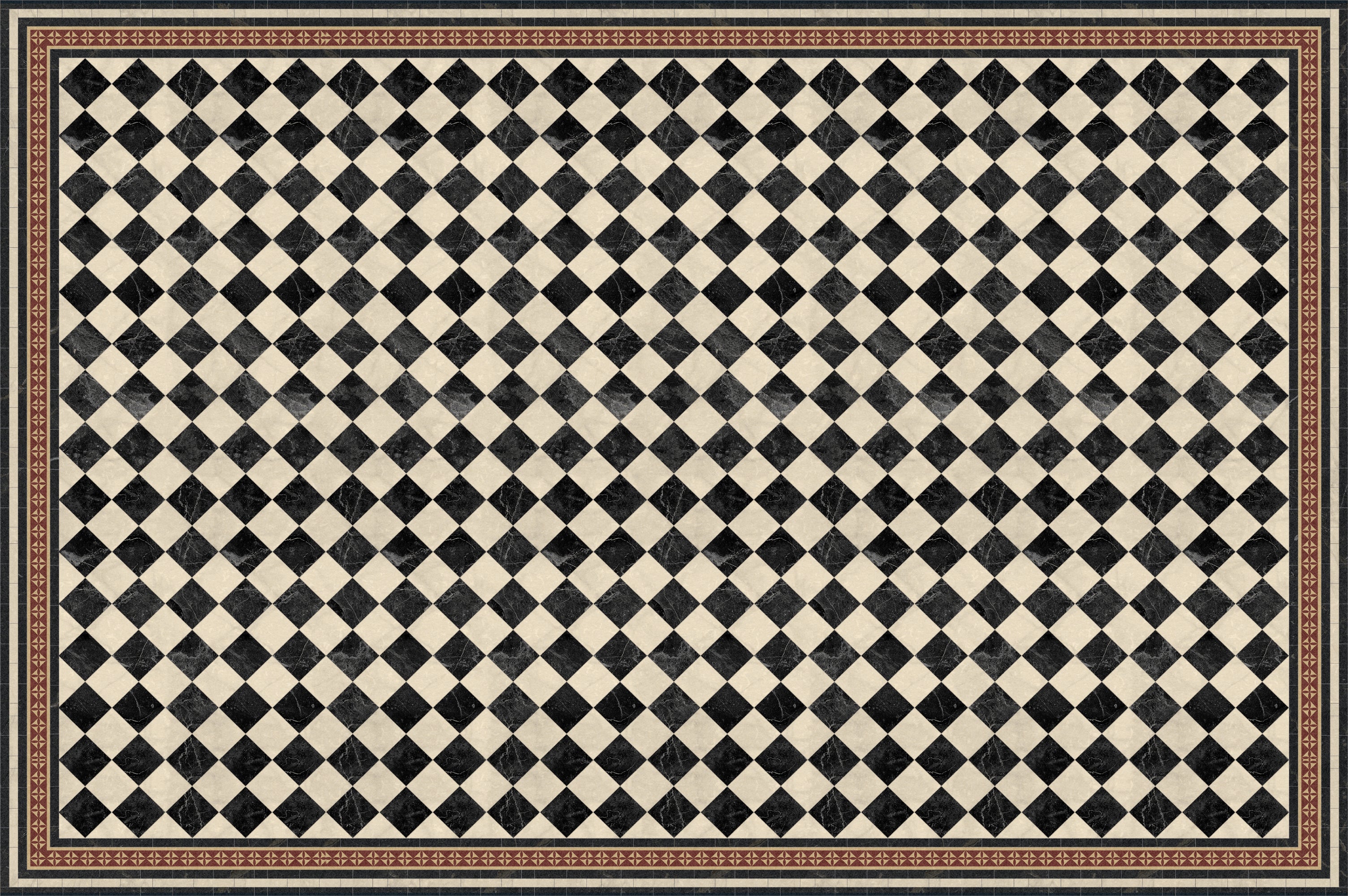 Alfombra de vinilo scacchi 133x200 cm - pvc antideslizante, vinilica para cocina o salón, lavable, estilo hidraúlico
