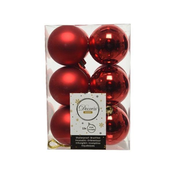 Lot de 12 boules EDM - esprit de Noël - Rouge - 71871 - 5