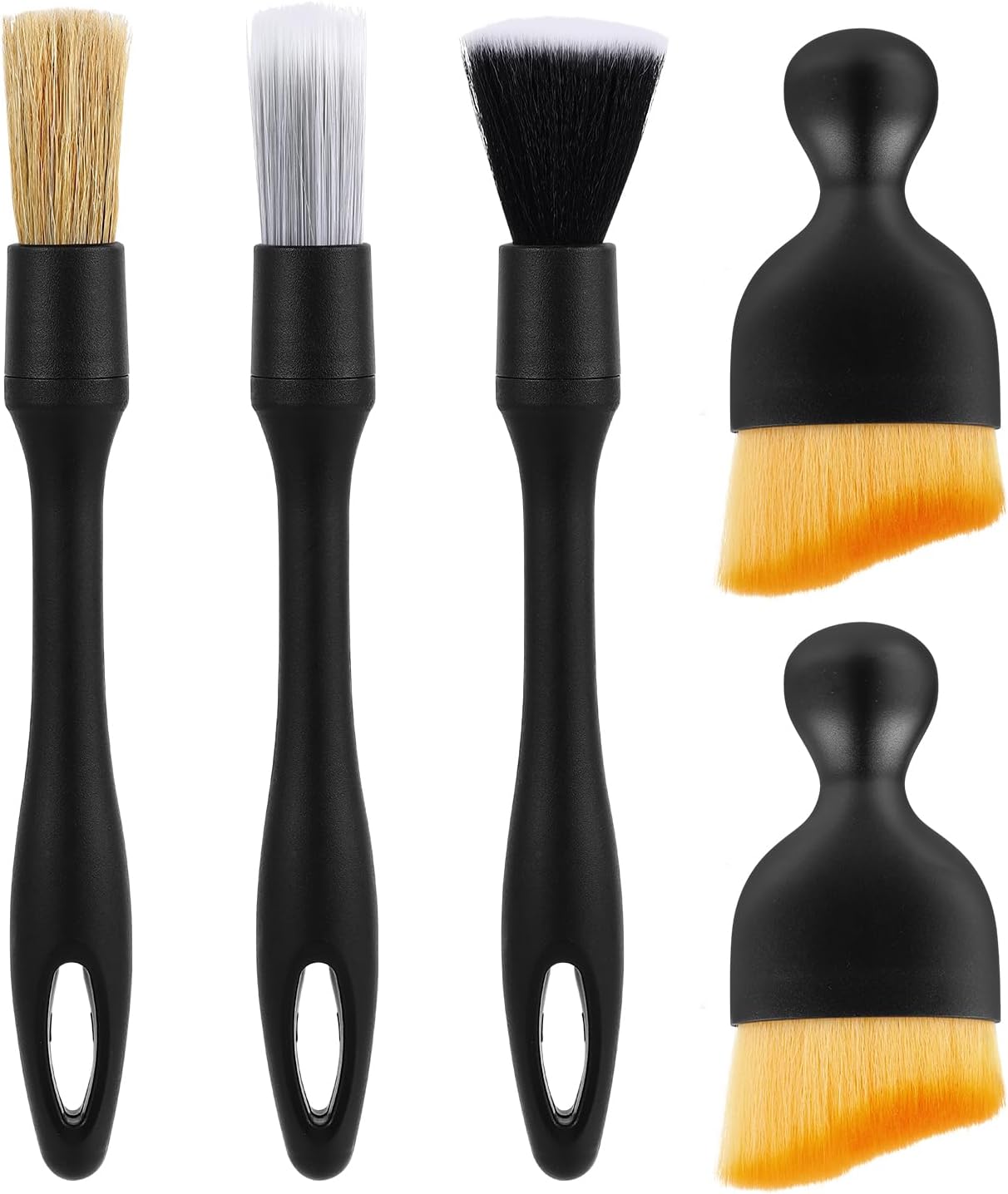 Spazzola Curva Per Interni Auto, Setole Morbide Ad Alta Densità, Manico Ergonomico In PP, Custodia Inclusa. Per Cruscotto, Prese D'aria E Pelle.