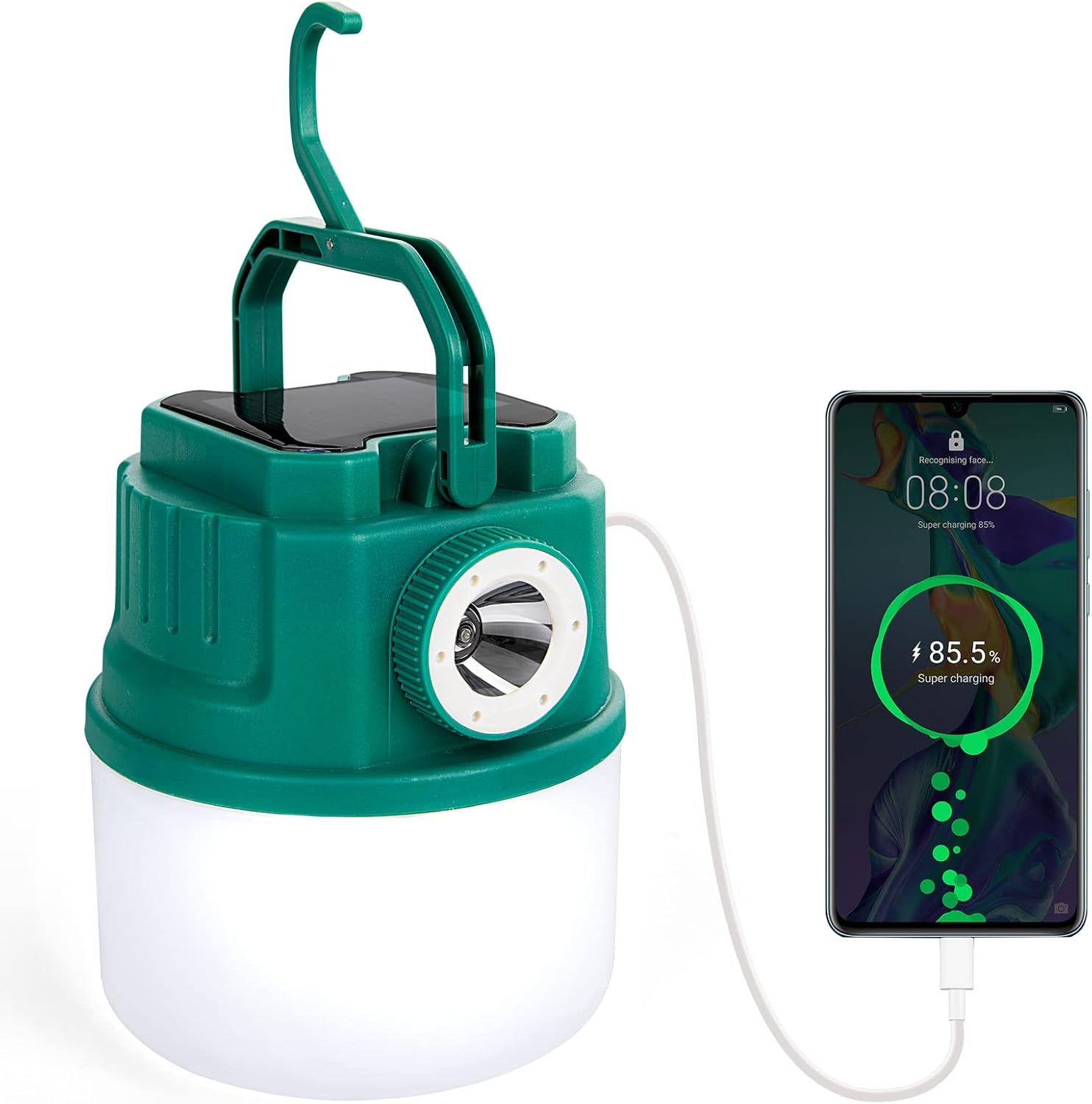 Akumulatorowa lampa kempingowa LED, przenośna lampa kempingowa zasilana energią słoneczną IPX6 3000mAh, do czytania, biwakowania i wędkowania
