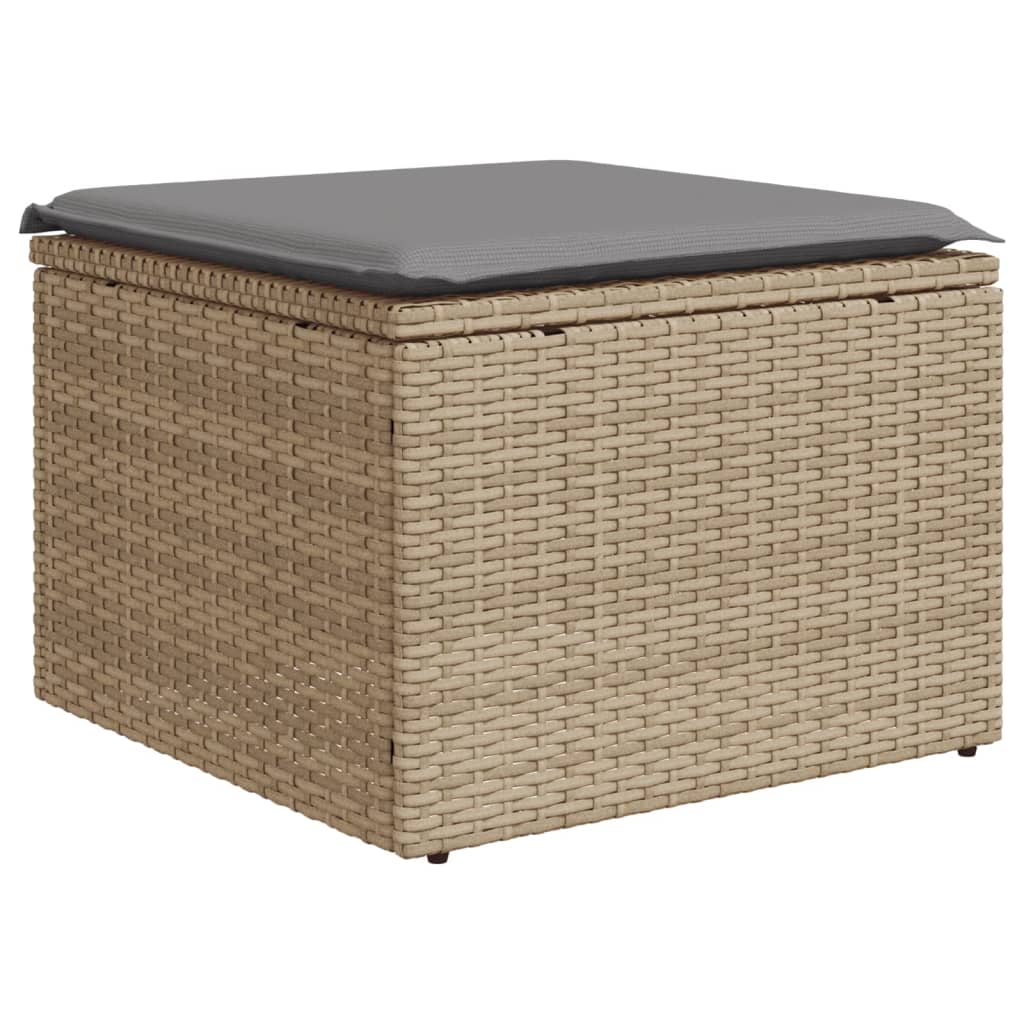Set Divani da Giardino 7 pz con Cuscini Beige in Polyrattan vidaXL - 7