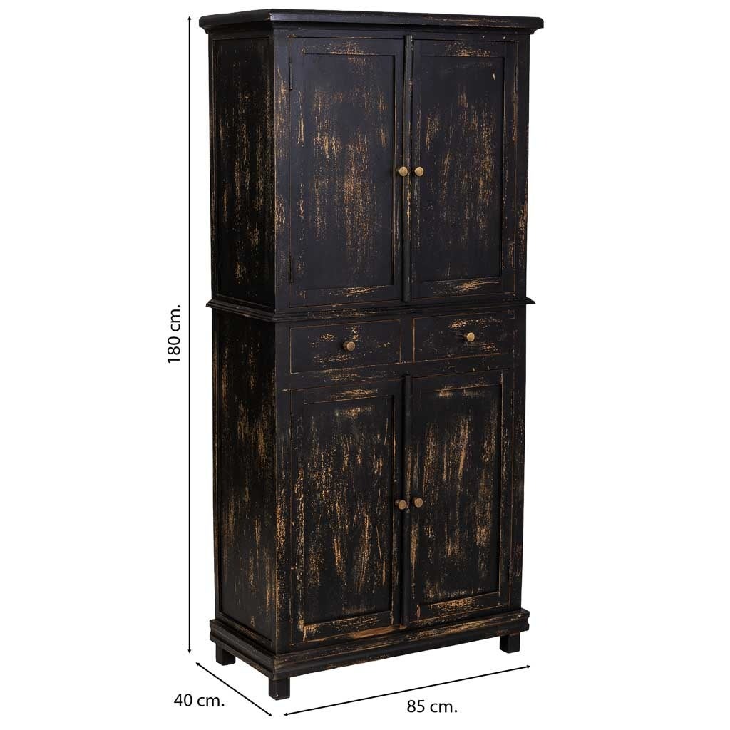 Armadio in legno nero fatto a mano 85x40x180h cm - 3