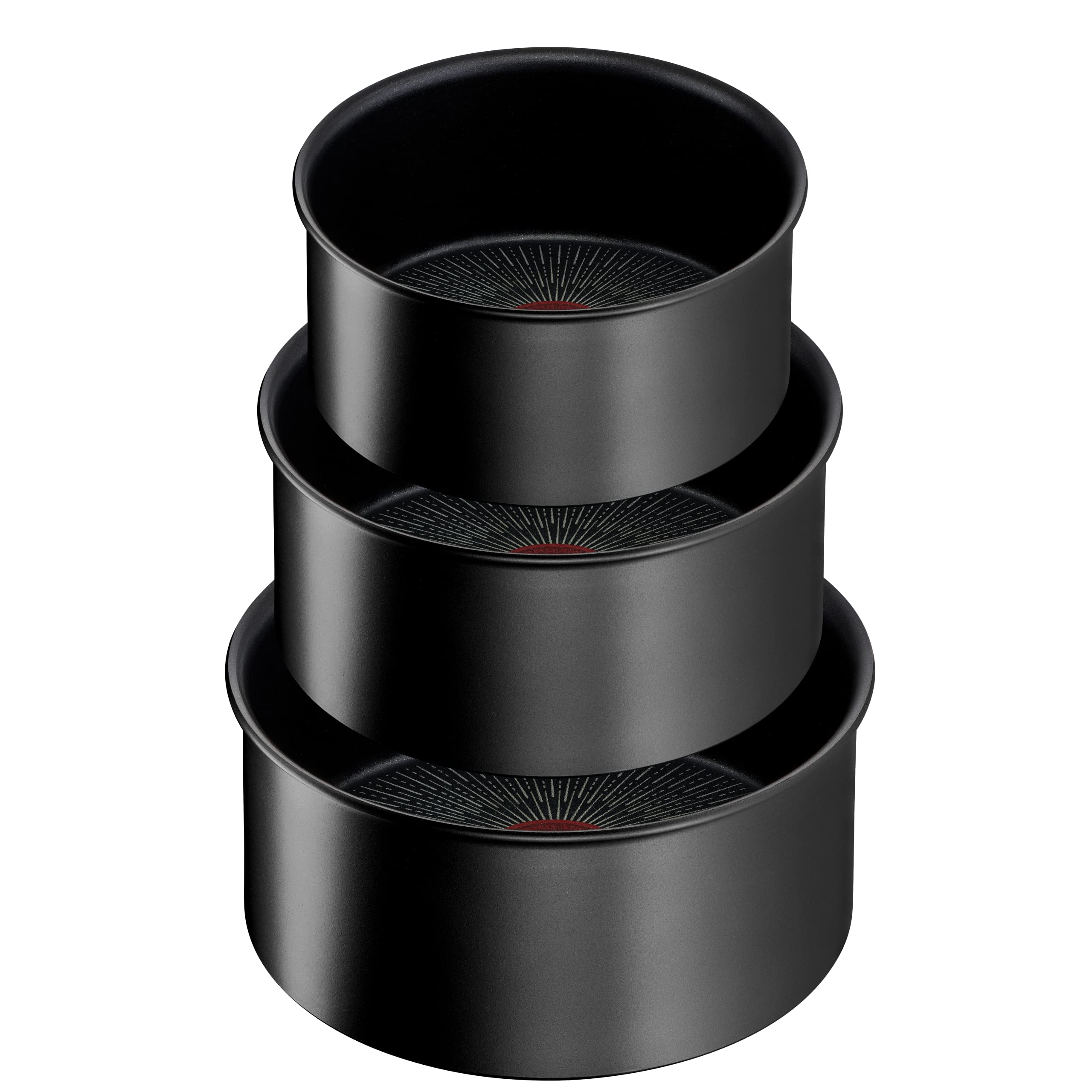 Tefal Ingenio - Set di 2 padelle + manico rimovibile, induzione, rivestimento antiaderente, indicatore di avviamento di cottura, impilabile, lavabile in lavastoviglie, made in Francia, Eco Resist On