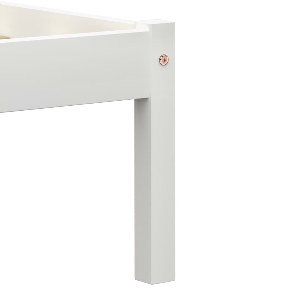 Cadre de lit sans matelas blanc bois de pin massif 160 x 200 cm - 6