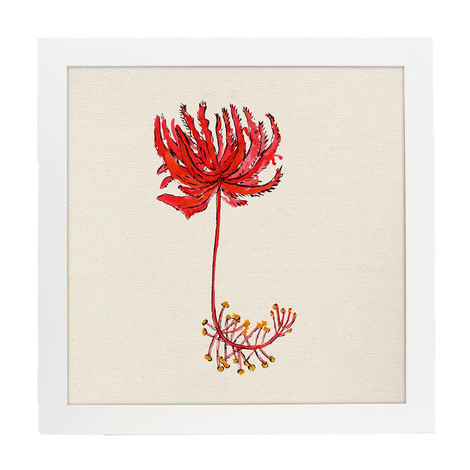 Affiche De Fleur Et De Nature. Raiz Flower Square, Illustré De Dessins De Couleur. Sans Cadre - 2