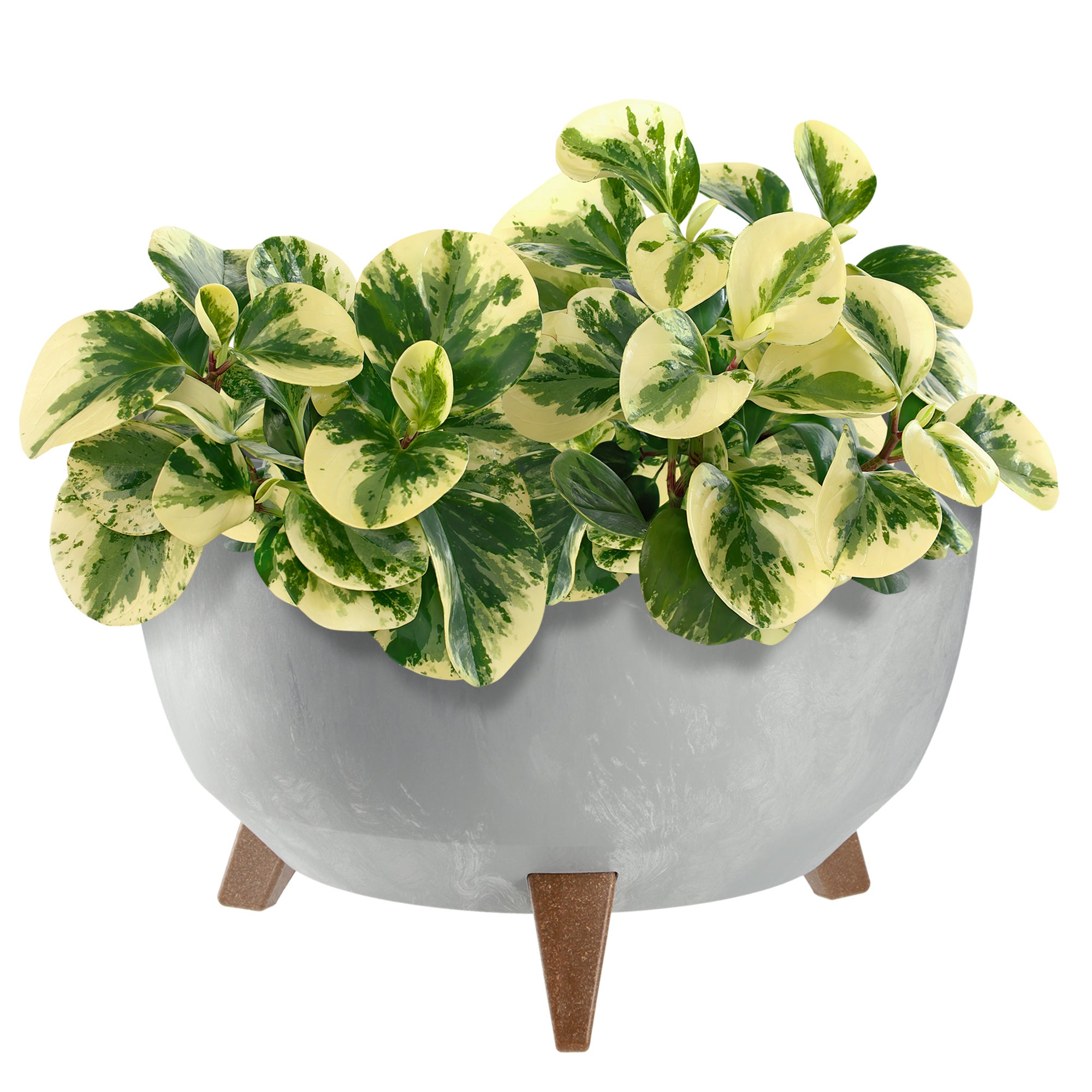 DONICZKA DONICA NA KWIATY 40cm OSŁONKA + WKŁAD NÓŻKI KOREK KWIETNIK SZARY