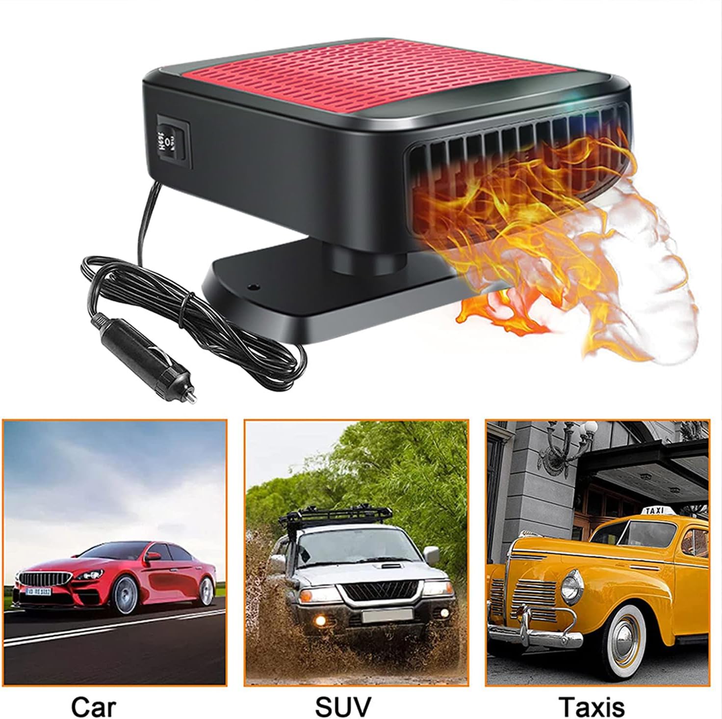 Chauffage de Voiture 12V 200W, Chauffage et dégivrage de Voiture Portable, Dégivrage de Pare-Brise, 2 en 1 Chauffage et Refroidissement Dégivrage - 6