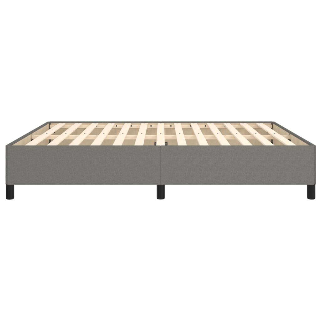 Cadre de lit sans matelas gris foncé 160 x 200 cm tissu - 6
