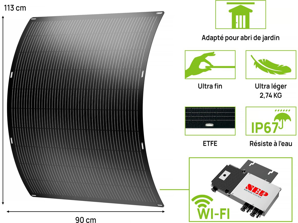 Lot de 2 panneaux solaire plug and play flexible - 400w 