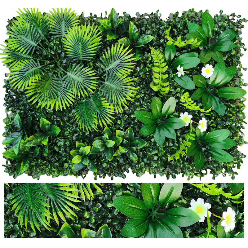 Sztuczna ściana roślinna, sztuczny żywopłot, ogrodzenie zapewniające prywatność z ochroną UV, tło z sztucznej zieleni, 60 cm x 40 cm
