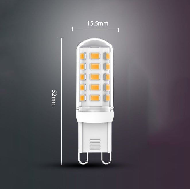 Embalagem de 5 lâmpadas LED de substituição para fonte de luz G9, pavios duráveis ​​e económicos, luz branca, 15,5 x 52 mm - 2