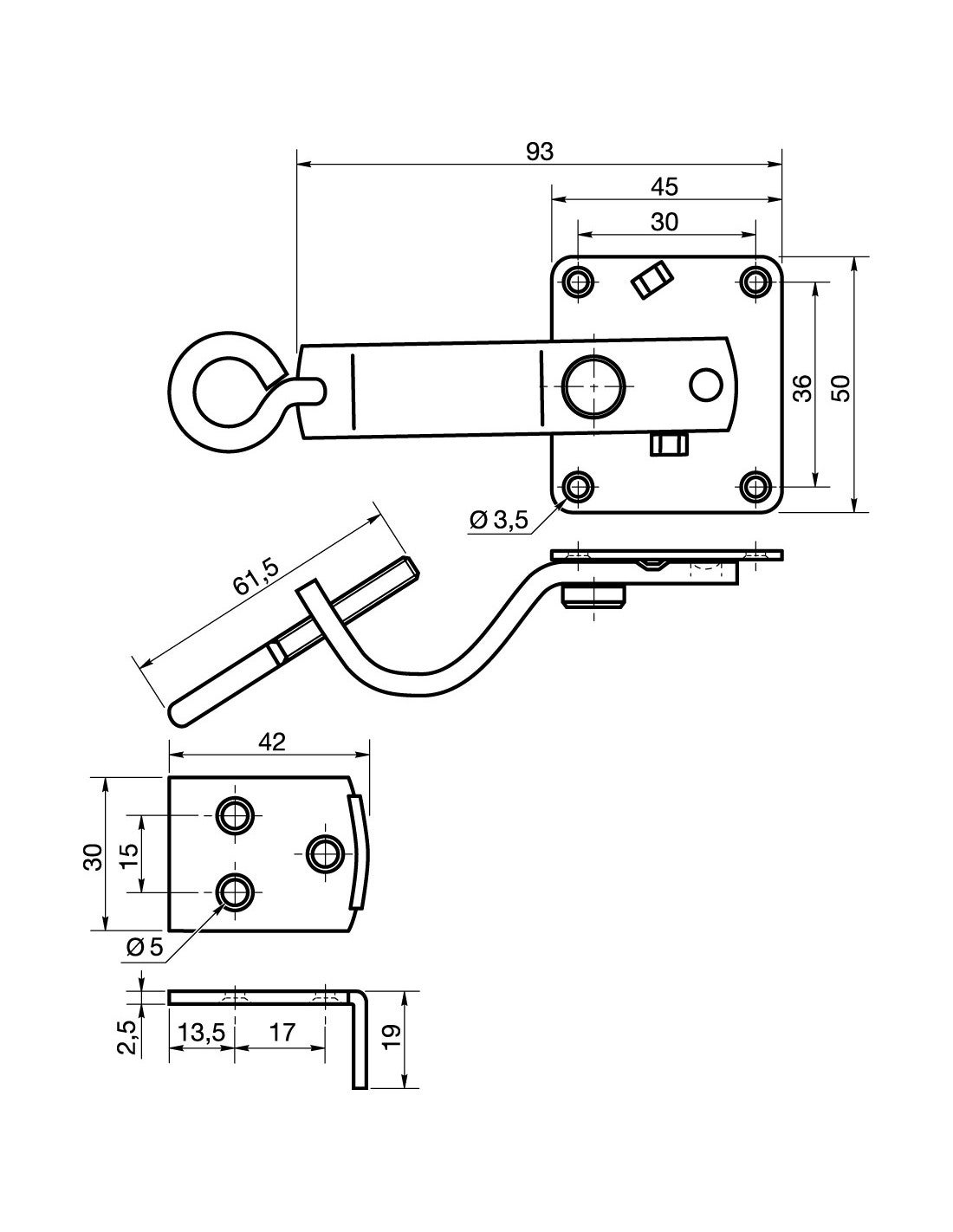 Ferrure de table Vis De RAPPEL 3P Acier brut-25 pièces - 2