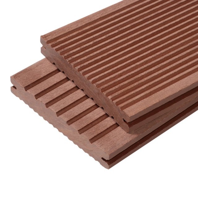 1 Lame terrasse bois composite plein Maxima - Brun Rouge, L : 360 cm, l : 14 cm, E : 22mm
