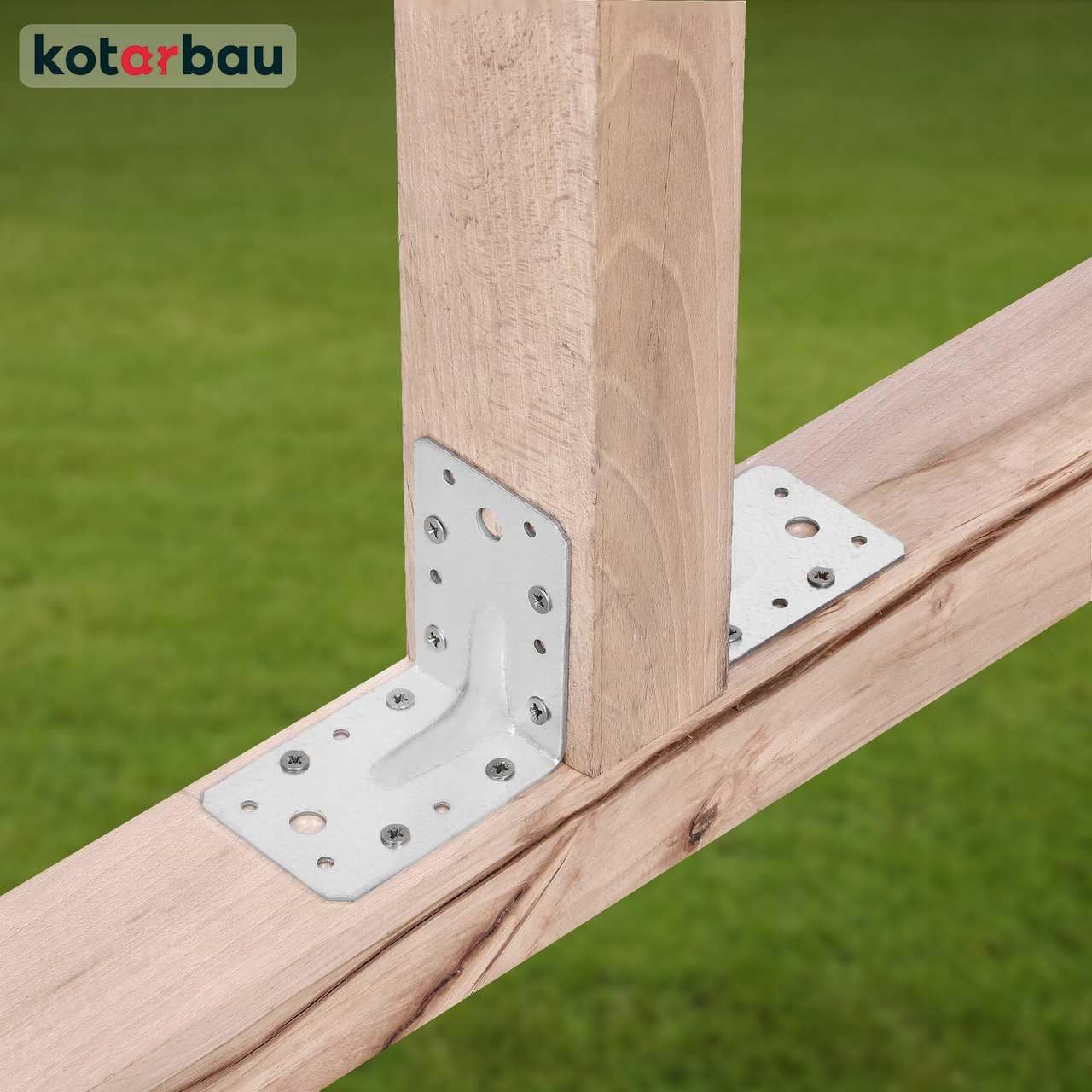12 szt. Kątownik Ciesielski - Łącznik Budowlany - 60 x 60 x 45 mm - Stal ocynkowana - z Przetłoczeniem - Nierdzewny KOTARBAU - 7