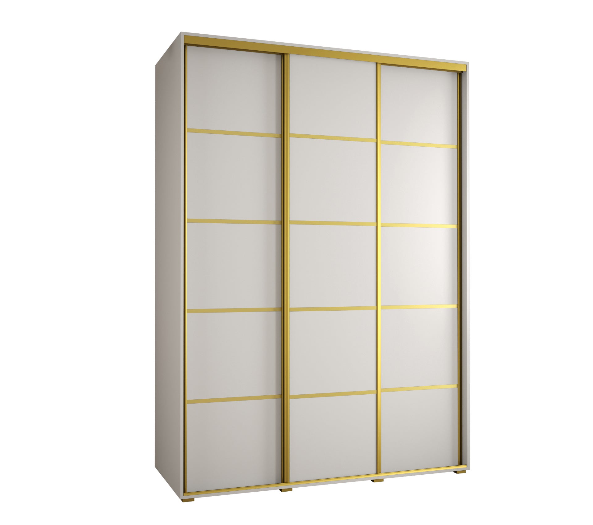 Szafa przesuwna wysoka Davos 4 180 x 60 x 235,2 cm biały + biały + u. złoty - Abiks Meble