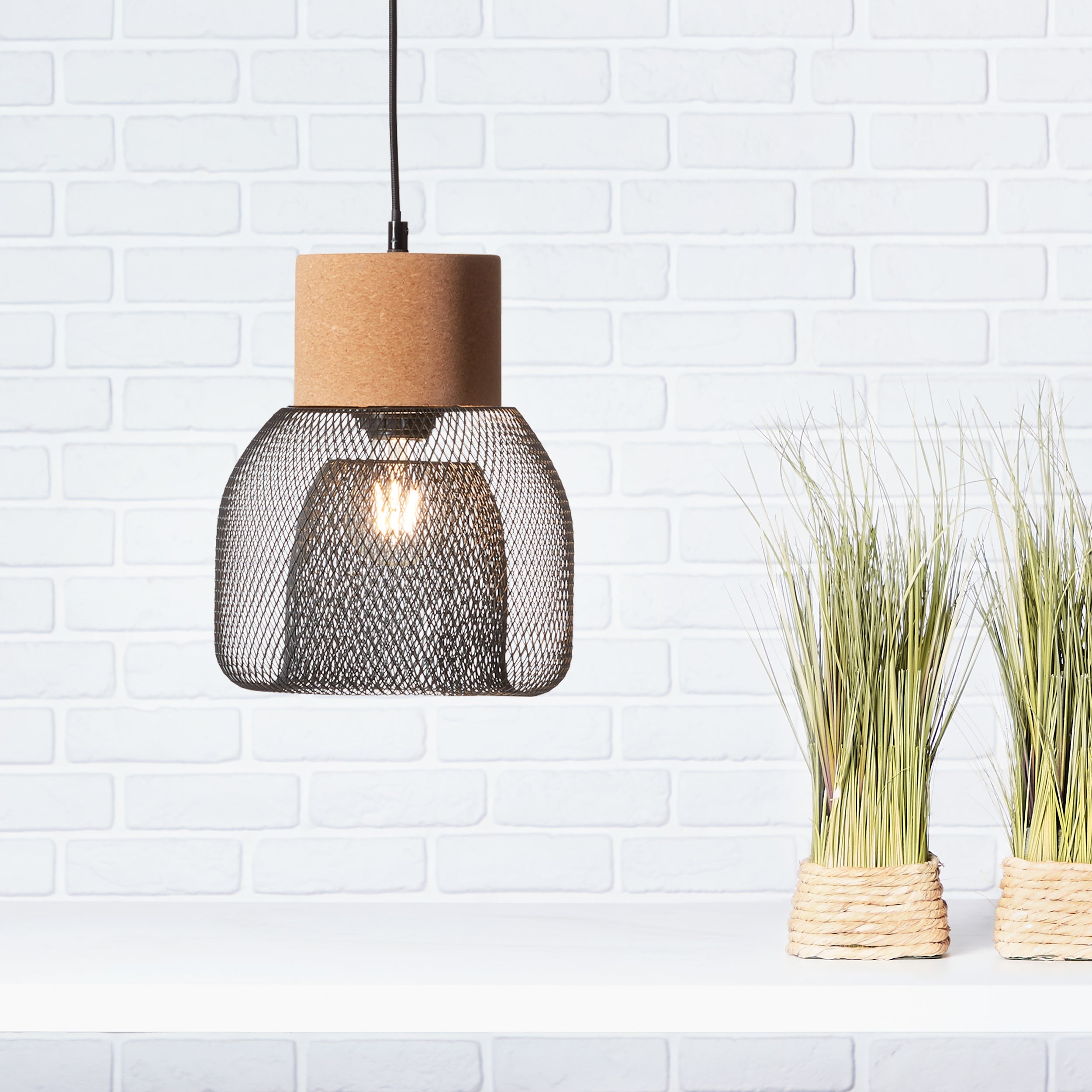 Lampa BRILLIANT, zawieszenie Odar 22cm czarny / beżowy, 1x A60, E27, 42W, kabel można skrócić / regulować wysokość - 5