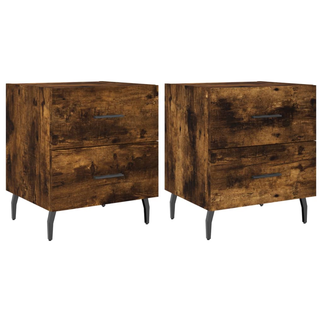 Maison Exclusive - Tables de chevet 2pcs chêne fumé 40x35x47,5cm bois d’ingénierie - 2
