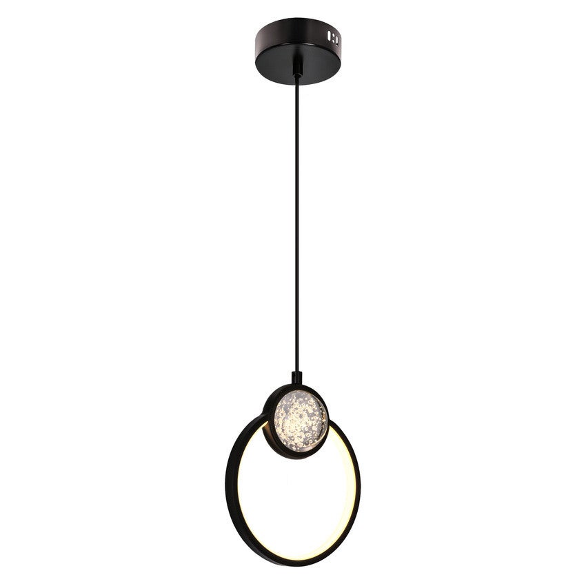 Lampa wisząca Lacrima czarna LED 15W 3000k 800lm ring wym: 120 x 20 x 7,8 cm metal Candellux