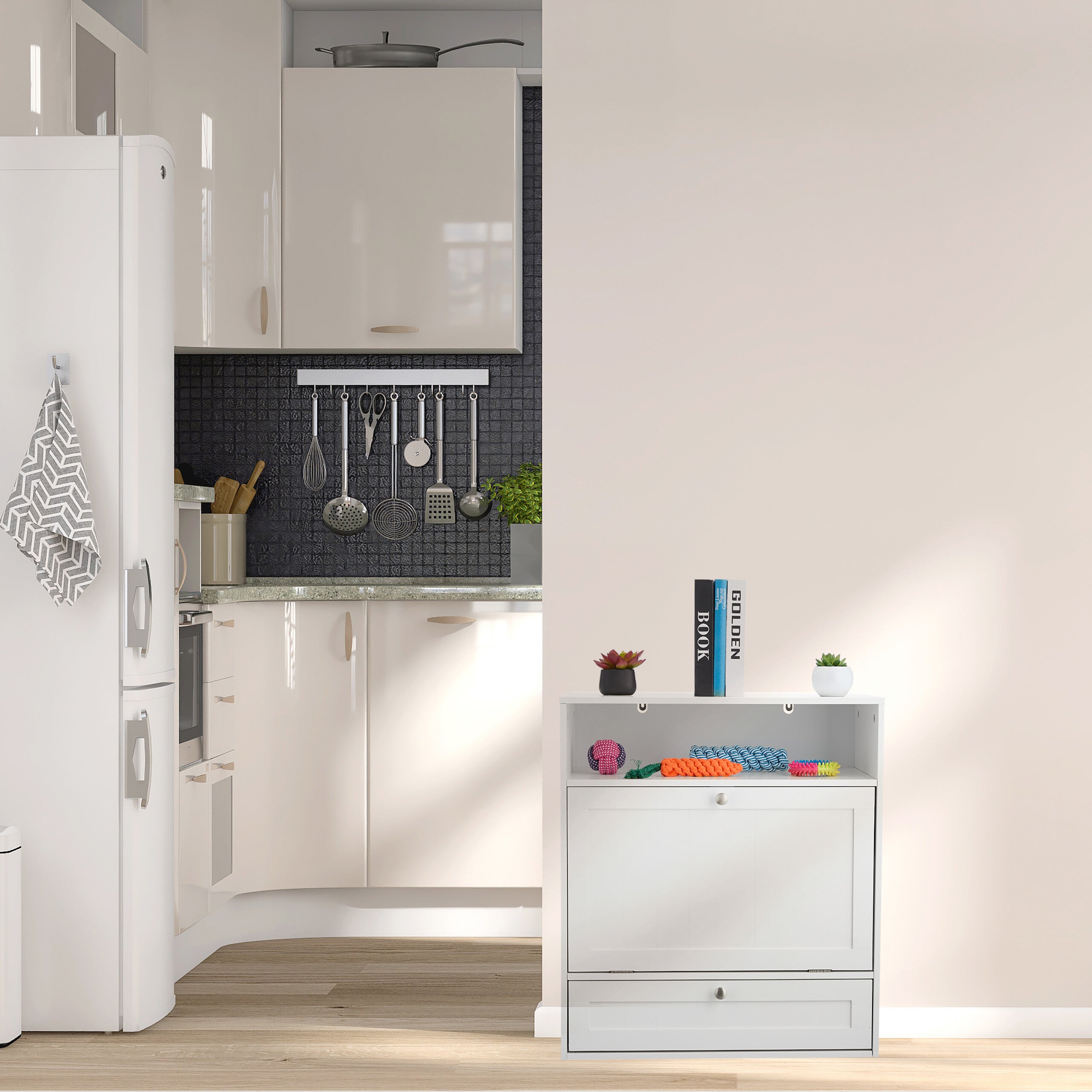 Relaxdays Étagère pour enfants, motif chiens, 2 compartiments, HxLxP