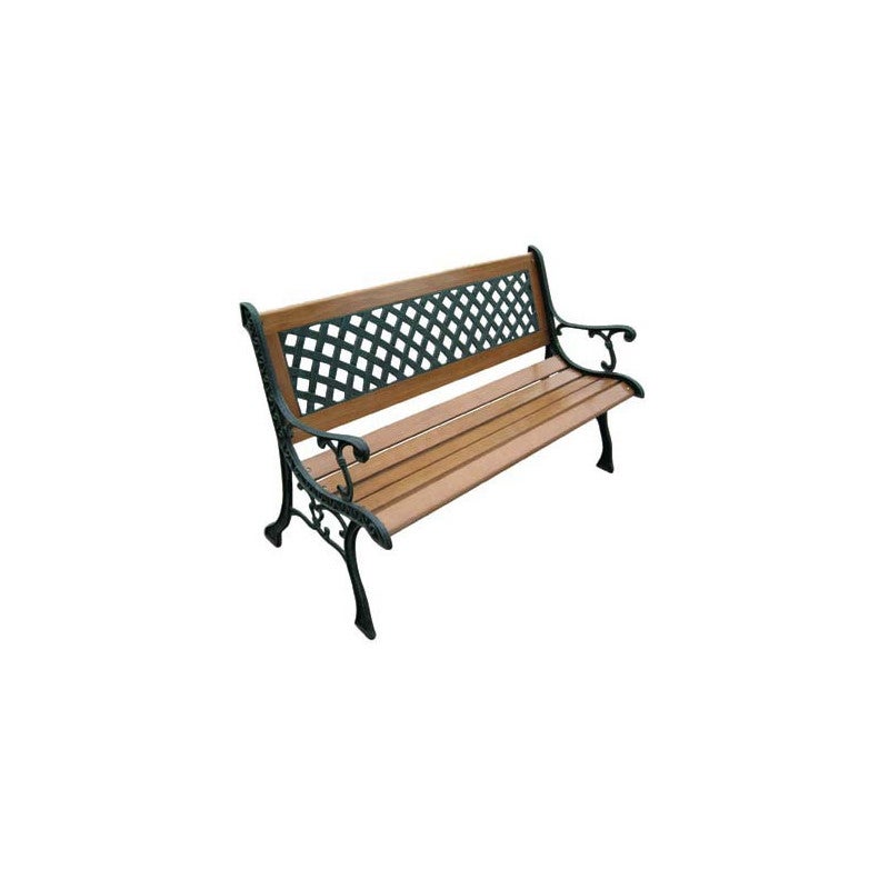 Panchina Da Giardino Estink - Legno E Ferro Battuto, Schienale In PVC, 122x51x73 Cm, Per Esterni - Foto 6