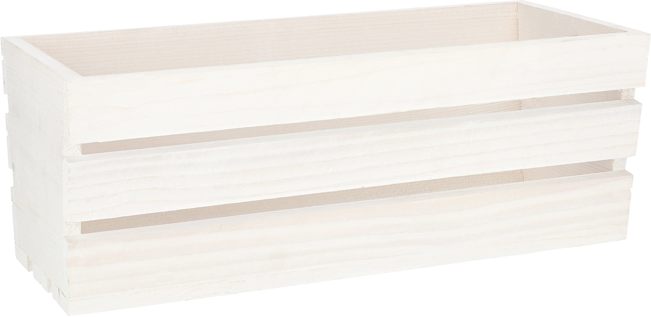 Donica Skrzynka Drewniana - 40 x 18 x 15 cm - Doniczka Skrzynia z Wkładem - Drewniana Skrzynka na Kwiaty - Biała KOTARBAU - 3