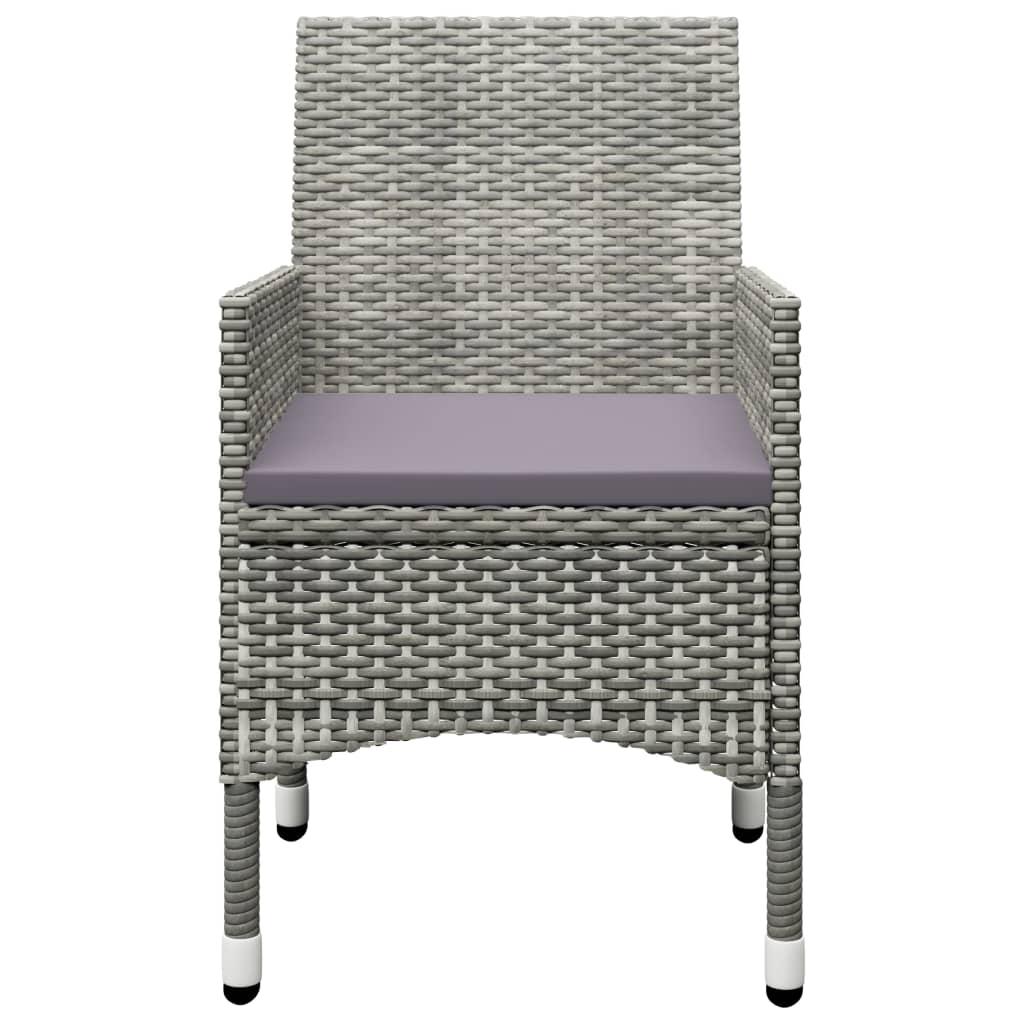 Maison Exclusive - Set Bistrot Giardino 3 pz Polyrattan e Vetro Temperato Grigio - 5