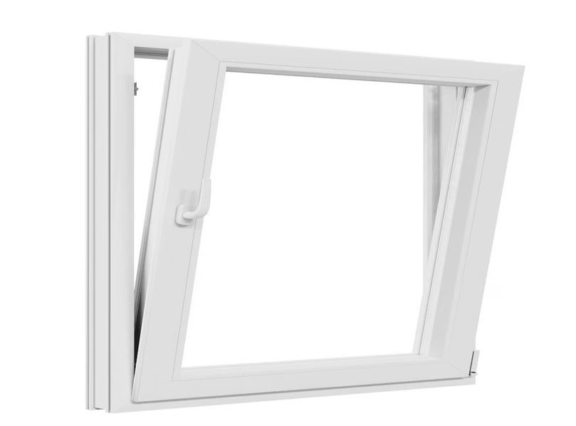Fereastra PVC, 4 Camere, alb,85x85 cm, deschidere dubla dreapta