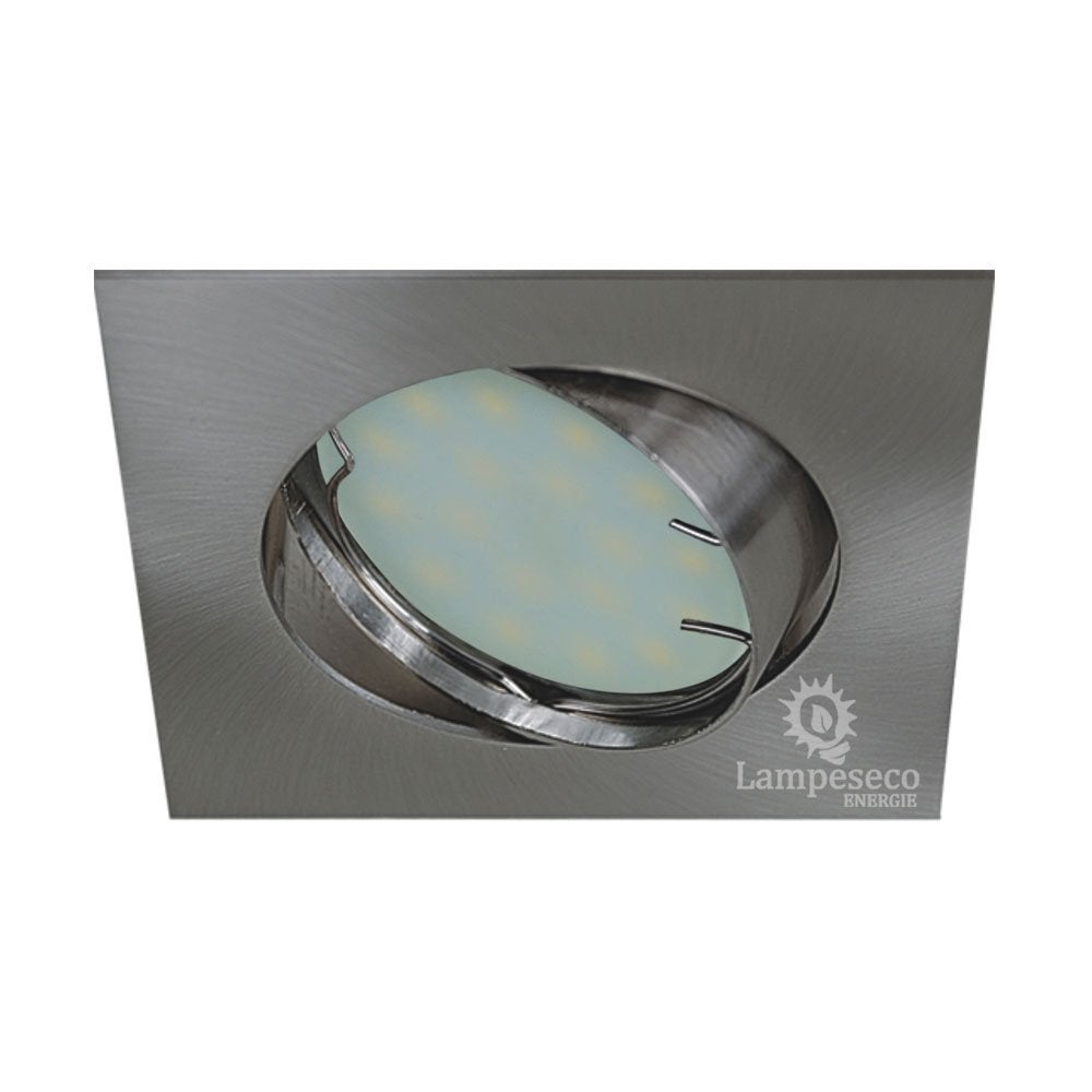 Lot de 10 spot encastrable orientable LED carré alu brossé GU10 230V eq. 50W blanc chaud - 4