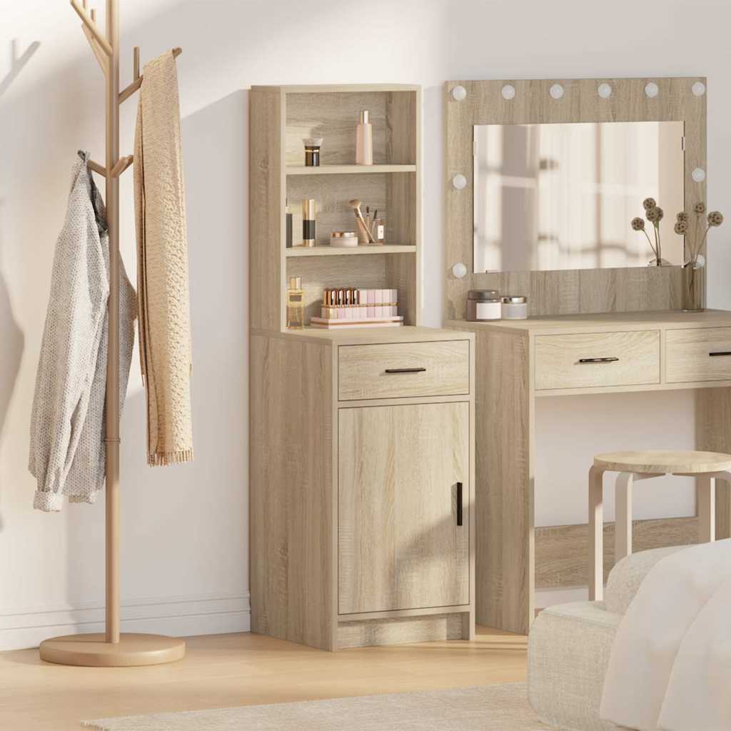 Vidaxl Aparador Alto Con Cajón Roble Sonoma 40 X 40,5 X 135 Cm , Leroy Merlin