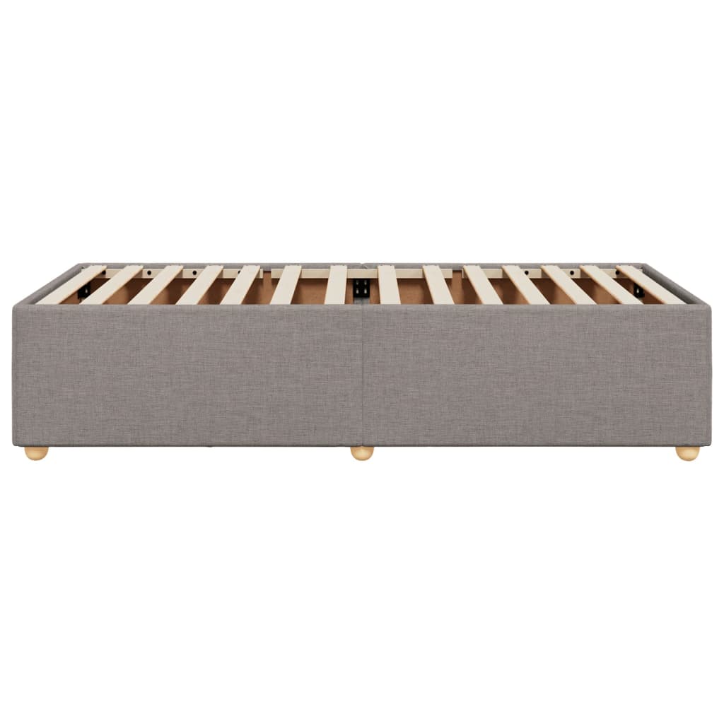 Cadre de lit sans matelas en tissu taupe pour la chambre, 100 × 200 cm - 5