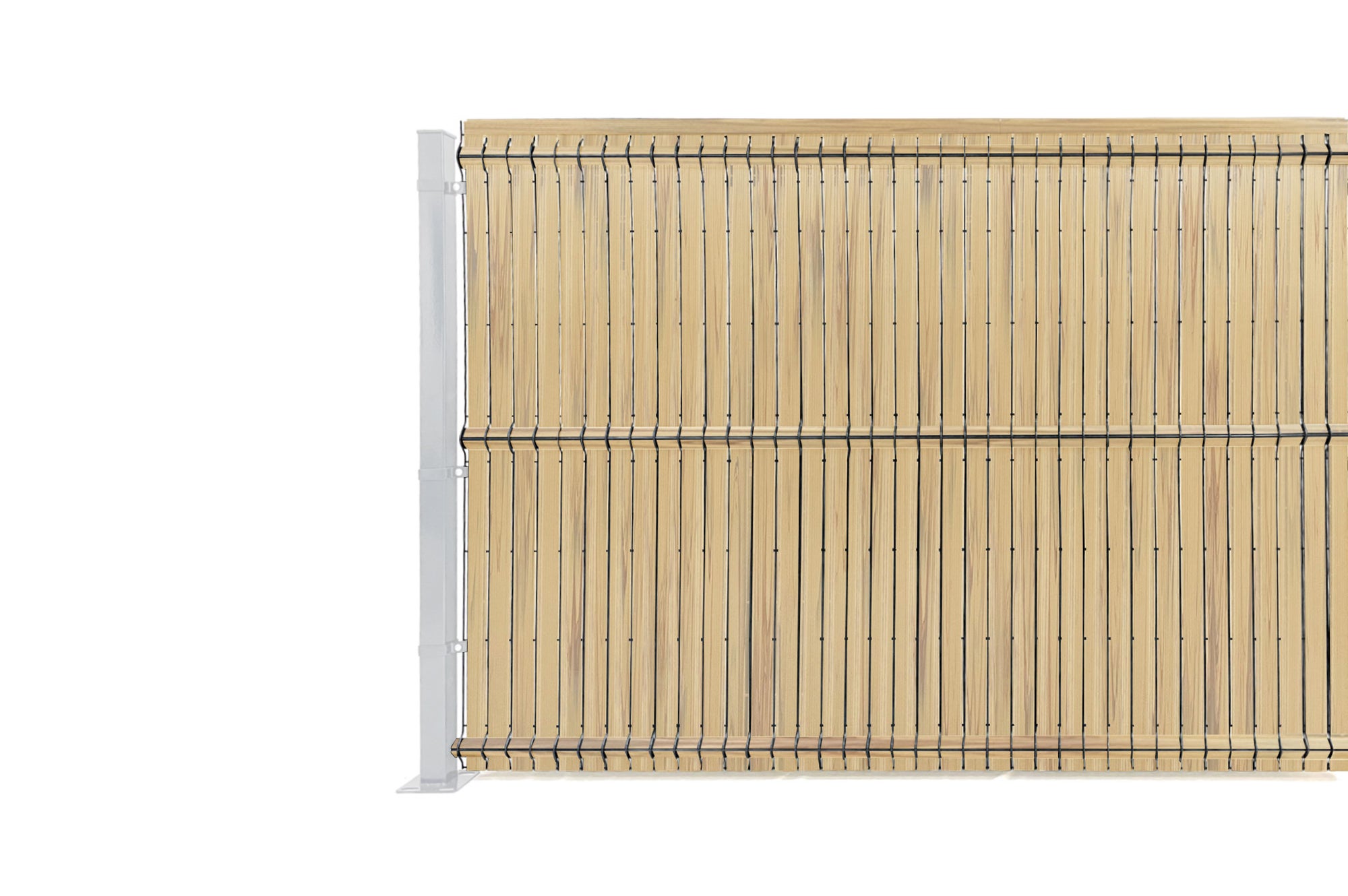 Kit lamelles occultantes PVC 4m CINTO H.150cm Beige - avec clips et profil de finition - 3