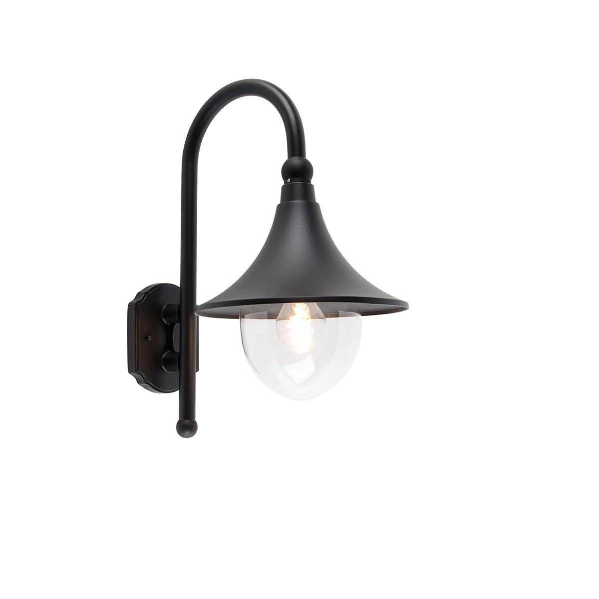 Qazqa classic-antique lampa ścienna zewnętrzna IP44 do ogród inteligentny - Daphne - czarny, żarówkami LED 7w, e27, ściemnialny