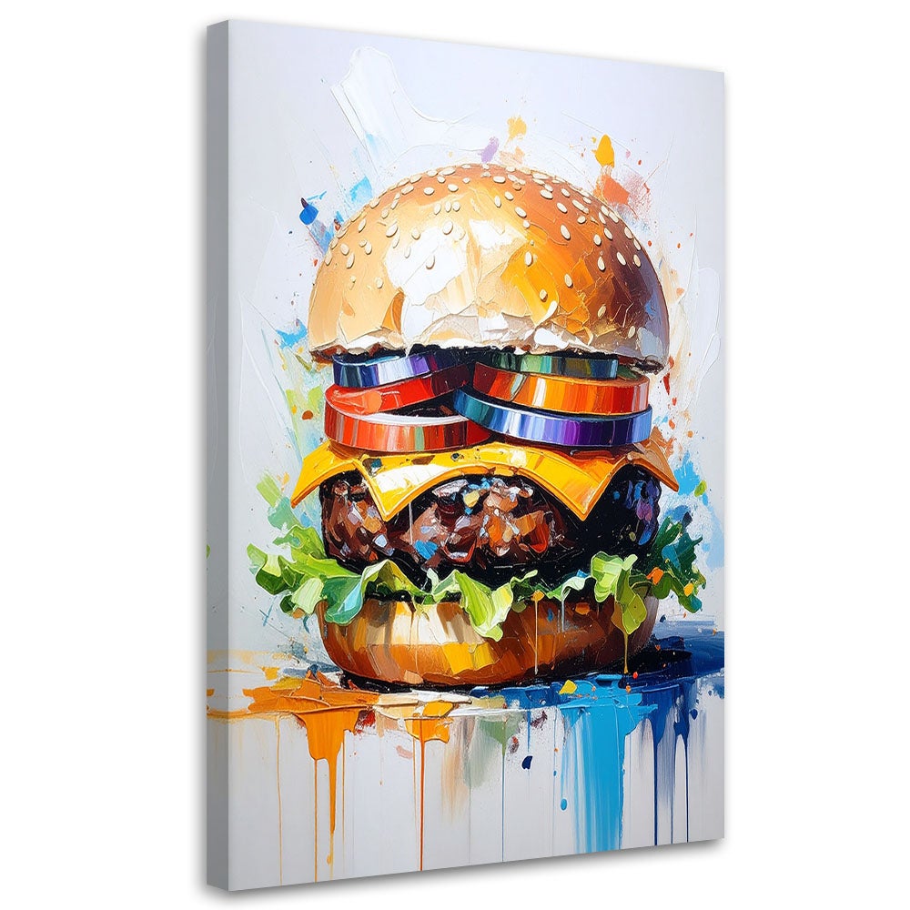 Obraz do kuchni baru jadalni, Hamburger Jedzenie 80x120