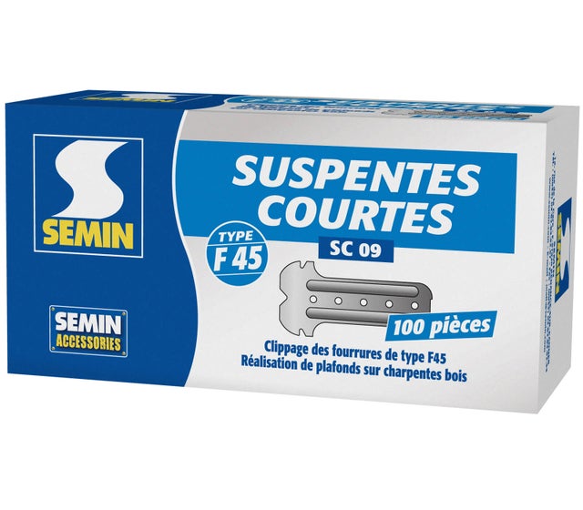 Suspentes Courtes 80 mm F45 Semin, Boite de 100